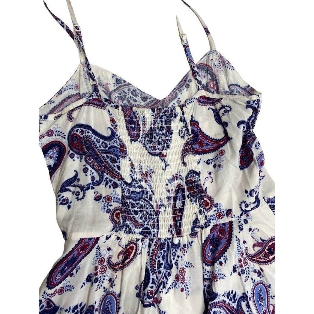 Cotton‎ On White Blue Paisley Smocked Fit & Flare Dress Sz XS - Picture 9 of 9